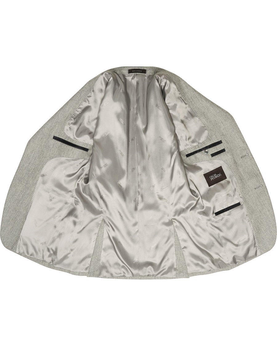 Herre | Blazere & jakker | Oscar Jacobson | Ego Wool Flannel Blazer Light Grey