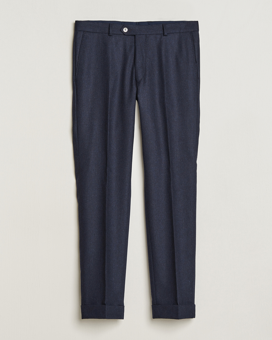 Herre |  | Oscar Jacobson | Denz Turn Up Flannel Trousers Navy
