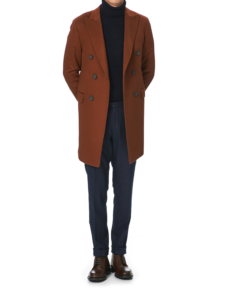 Herre | Jakker | Oscar Jacobson | Sebastian Double Breasted Cashmere Coat Camel