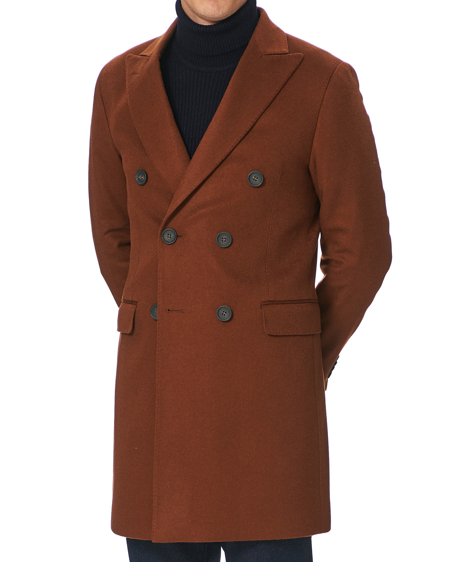 Herre | Jakker | Oscar Jacobson | Sebastian Double Breasted Cashmere Coat Camel