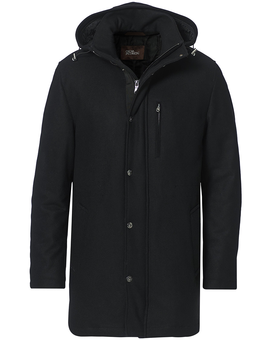 Herre | Jakker | Oscar Jacobson | Dammond Padded Wool Parka Black