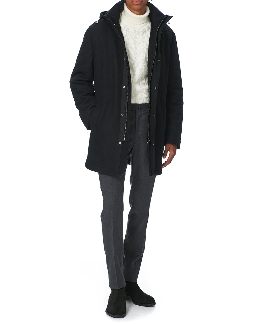 Herre | Jakker | Oscar Jacobson | Dammond Padded Wool Parka Black