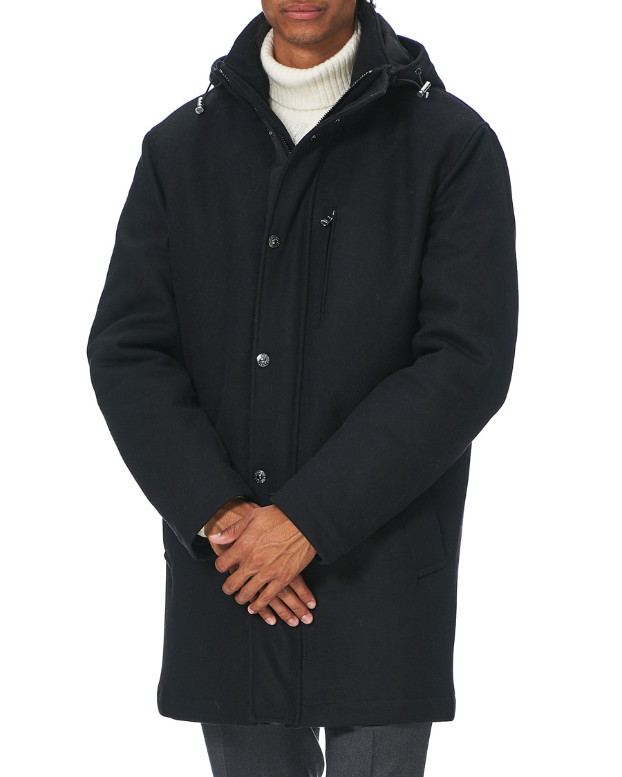 Herre | Jakker | Oscar Jacobson | Dammond Padded Wool Parka Black