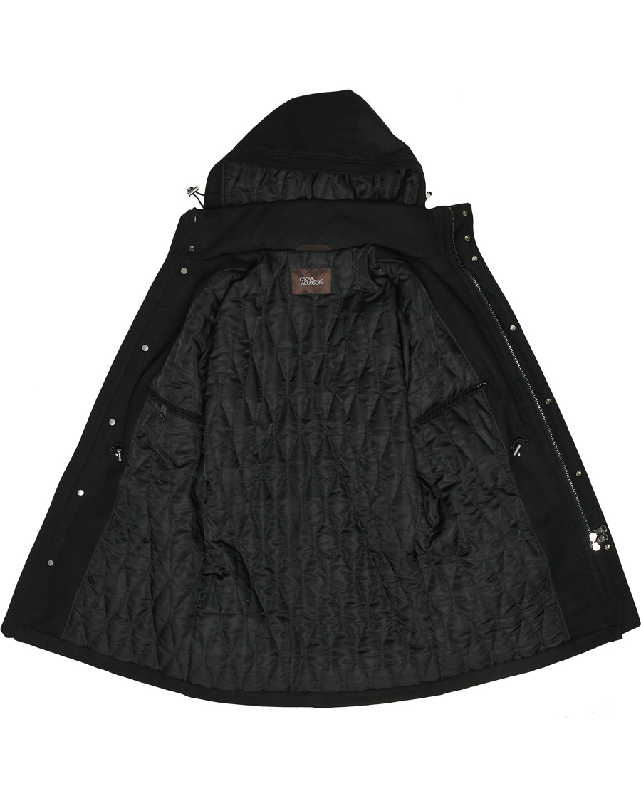 Herre | Jakker | Oscar Jacobson | Dammond Padded Wool Parka Black