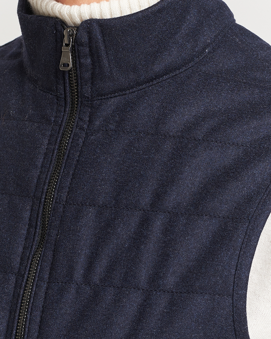 Herre | Jakker | Oscar Jacobson | Liner EVO Flannel Waistcoat Navy