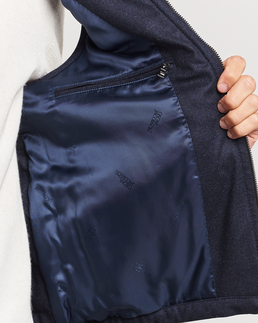 Herre | Jakker | Oscar Jacobson | Liner EVO Flannel Waistcoat Navy