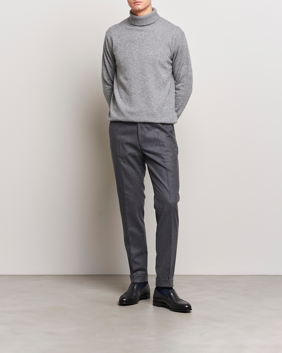 Herre | Trøjer | Oscar Jacobson | Salim Wool/Cashmere Rollneck Light Grey