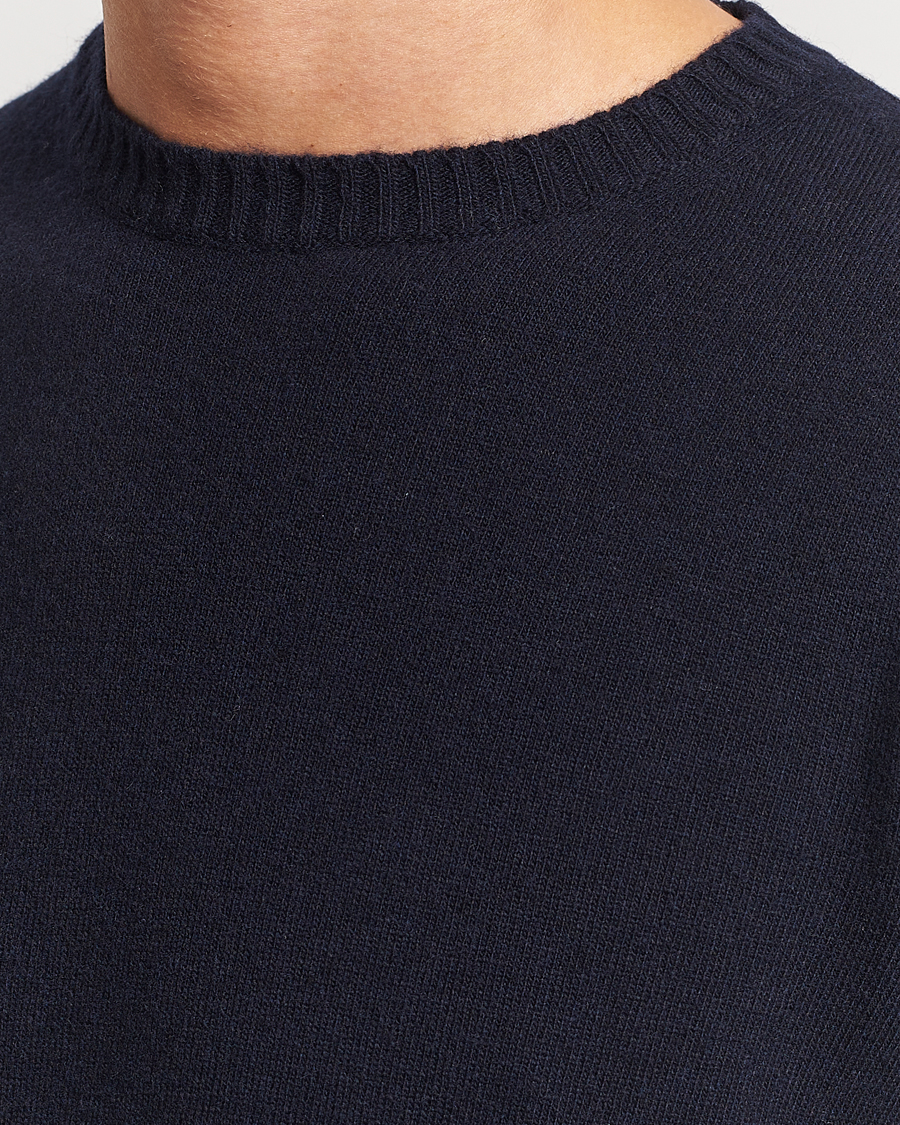 Herre | Trøjer | Oscar Jacobson | Valter Wool/Cashmere Round Neck Navy
