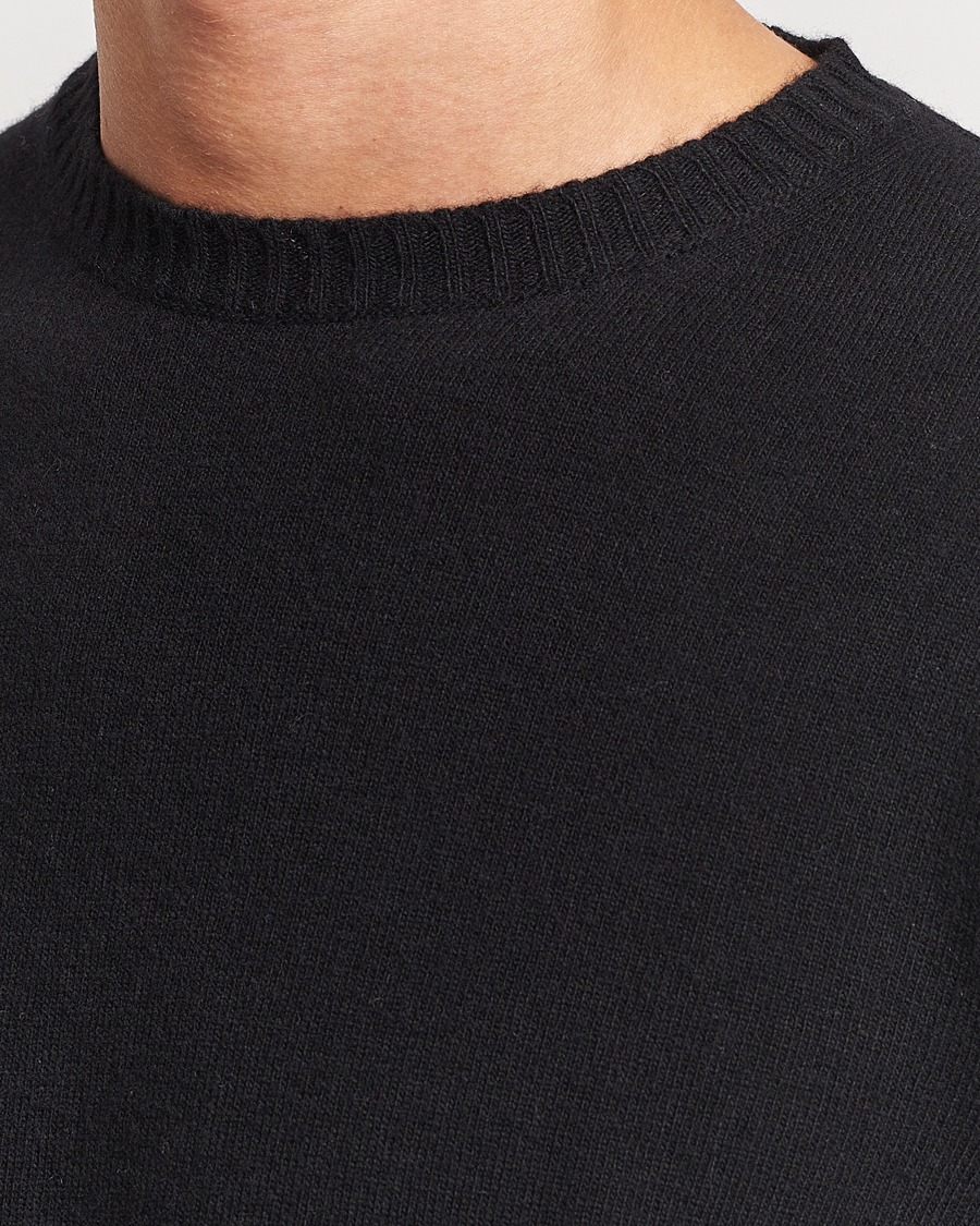 Herre | Trøjer | Oscar Jacobson | Valter Wool/Cashmere Round Neck Black