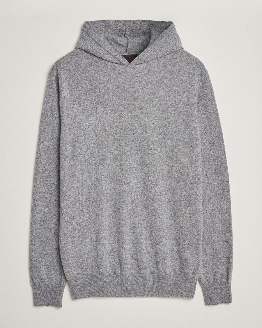 Herre | Trøjer | Oscar Jacobson | Pascal Wool/Cashmere Hoodie Light Grey