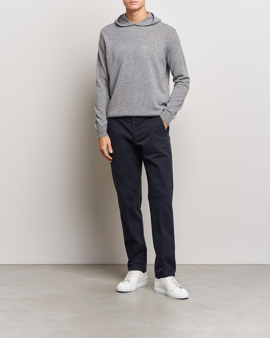 Herre | Trøjer | Oscar Jacobson | Pascal Wool/Cashmere Hoodie Light Grey