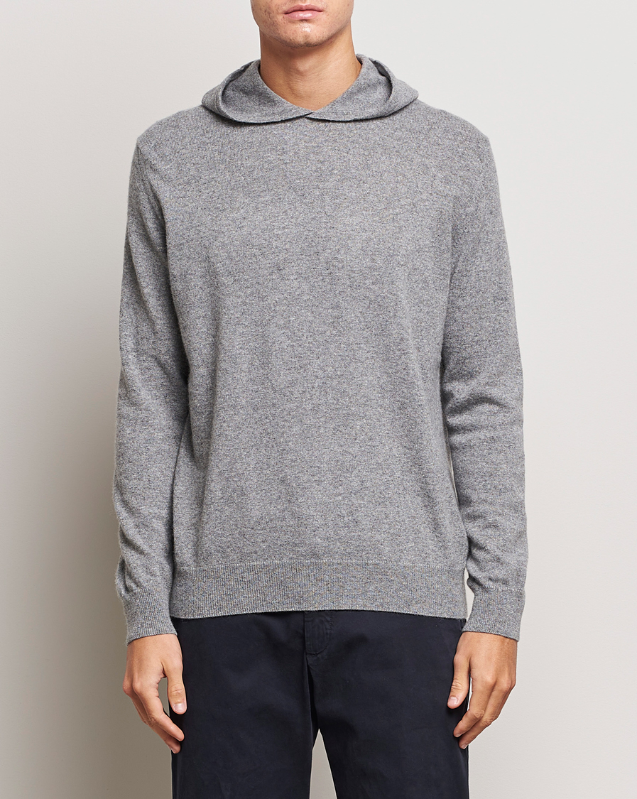 Herre | Trøjer | Oscar Jacobson | Pascal Wool/Cashmere Hoodie Light Grey