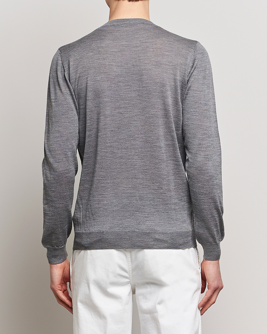 Herre | Trøjer | Oscar Jacobson | Custer Extra Fine Merino Crew Neck Grey