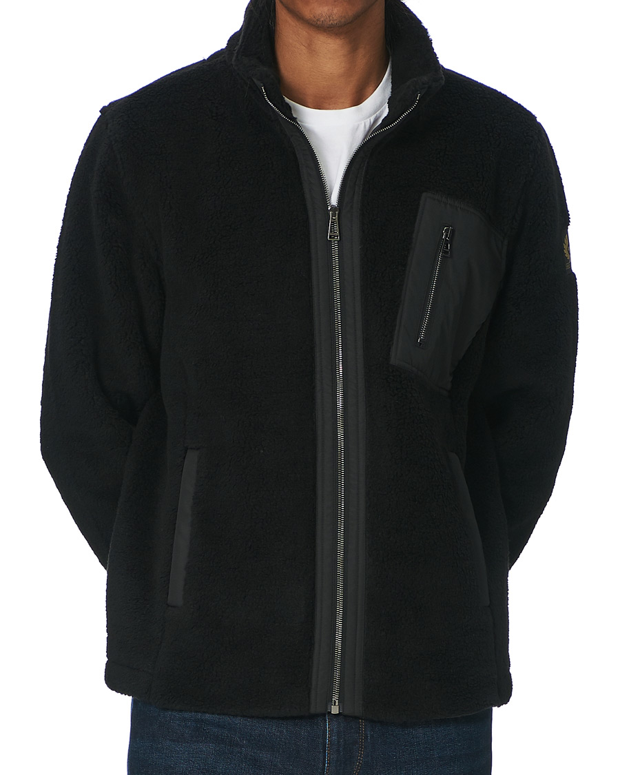 Herre | Trøjer | Belstaff | Herne Full Zip Pile Fleece Black