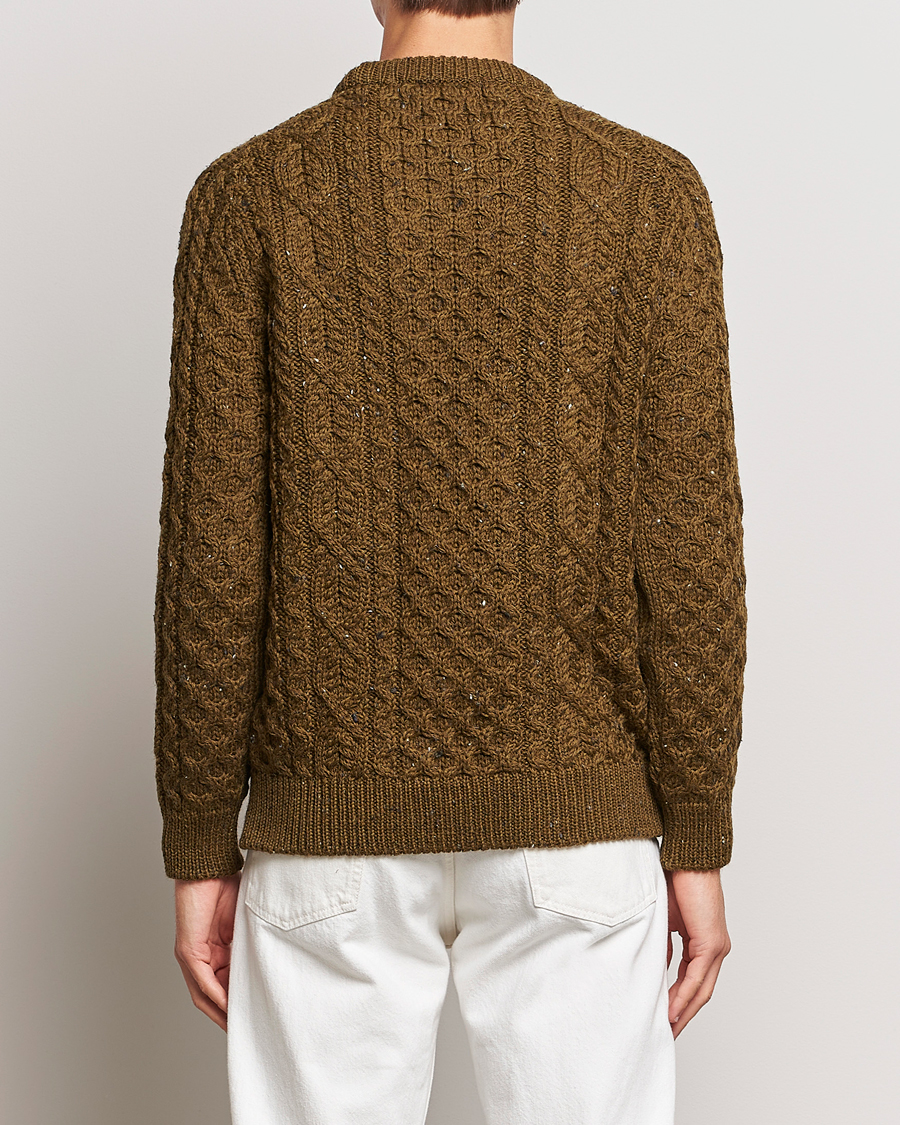 Herre | Trøjer | Peregrine | Hudson Wool Aran Knitted Jumper Khaki