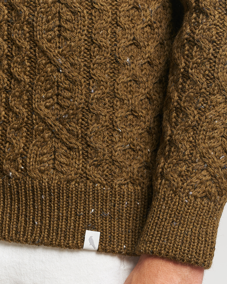Herre | Trøjer | Peregrine | Hudson Wool Aran Knitted Jumper Khaki