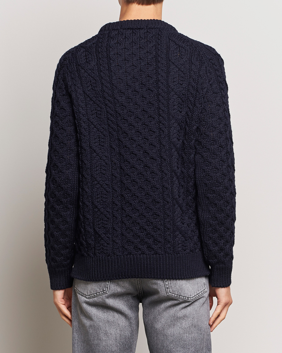 Herre | Trøjer | Peregrine | Hudson Wool Aran Knitted Jumper Navy