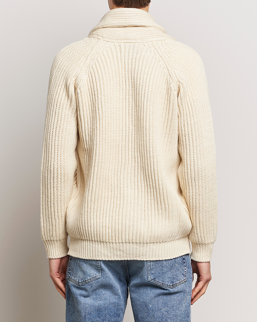 Herre | Trøjer | Peregrine | Wilkinson Ribbed Wool Cardigan Ecru