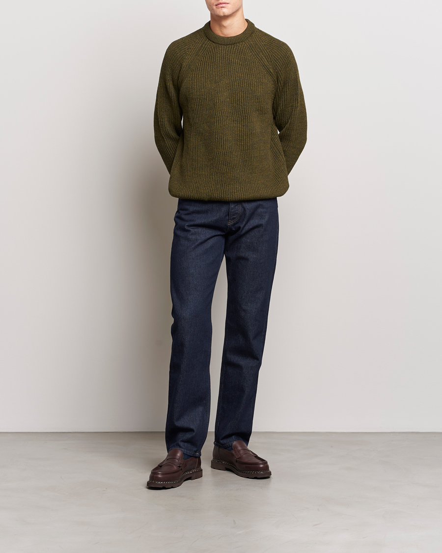 Herre | Trøjer | Peregrine | Ford Knitted Wool Jumper Olive