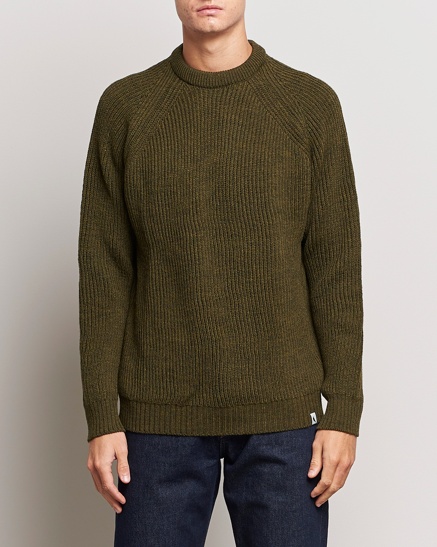 Herre | Trøjer | Peregrine | Ford Knitted Wool Jumper Olive