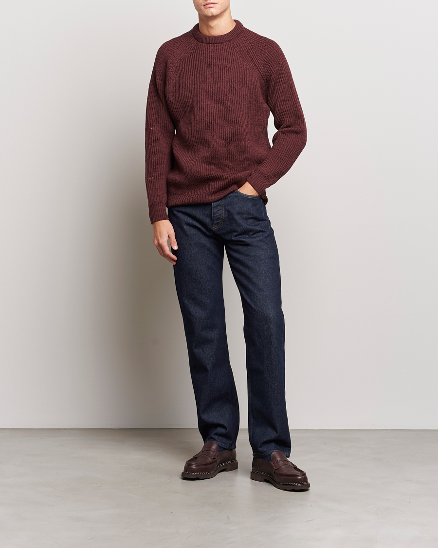 Herre | Trøjer | Peregrine | Ford Knitted Wool Jumper Shiraz