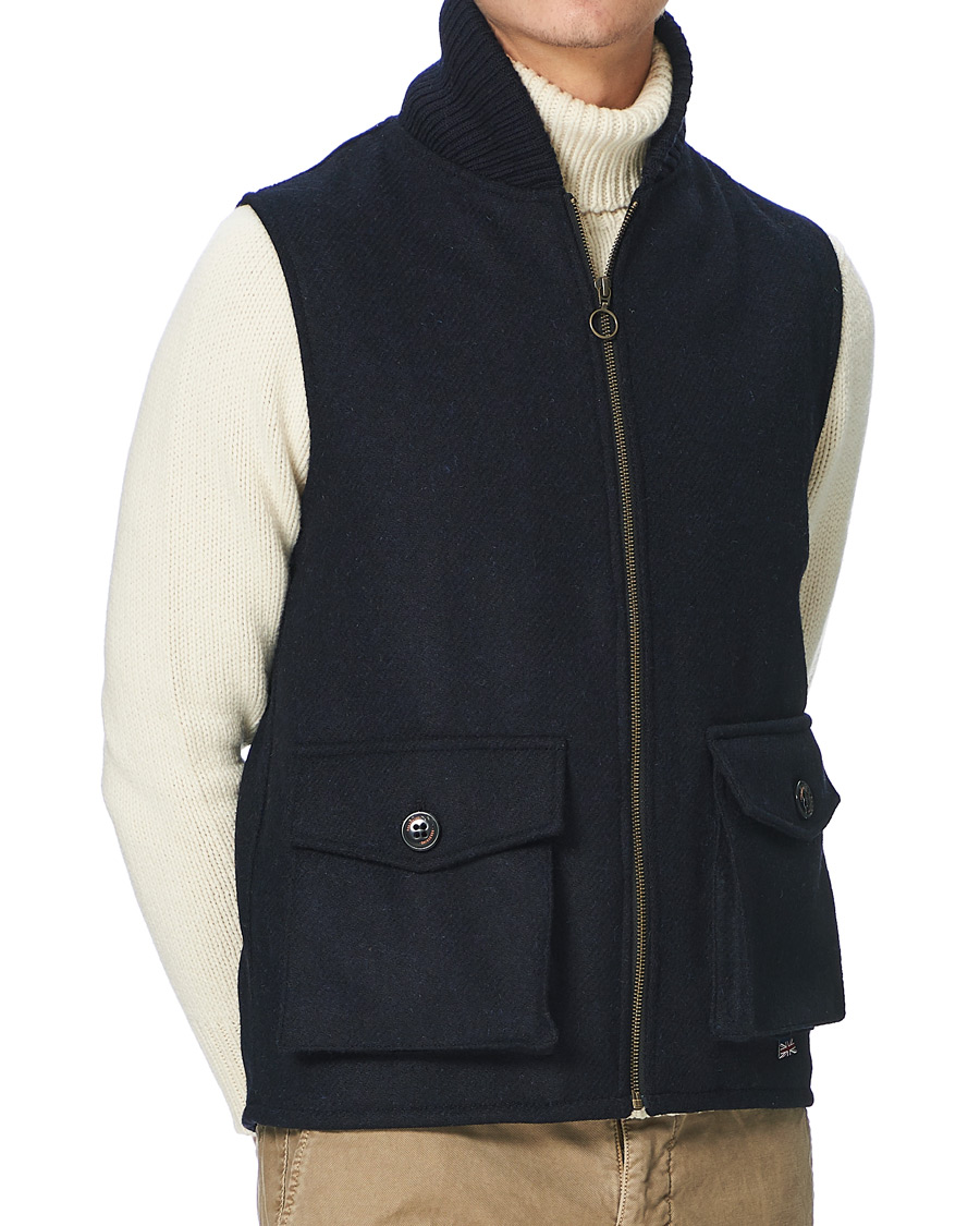 Herre | Jakker | Peregrine | Horrix Harris Tweed Wool Gilet Navy