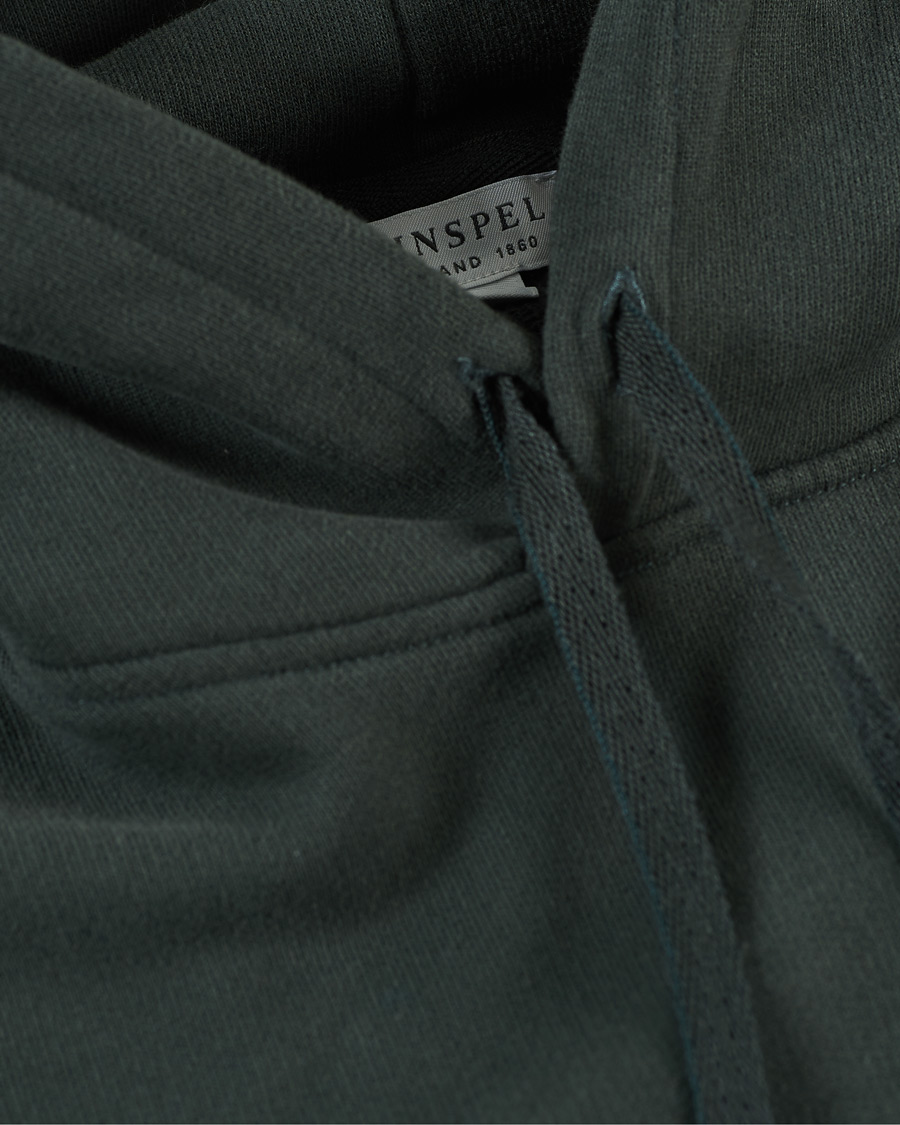 Herre | Trøjer | Sunspel | Loopback Hoodie Forest Green