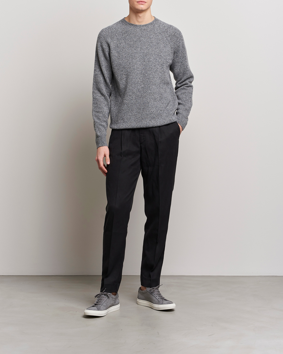 Herre | Trøjer | Sunspel | Lambswool Crew Neck Grey Melange