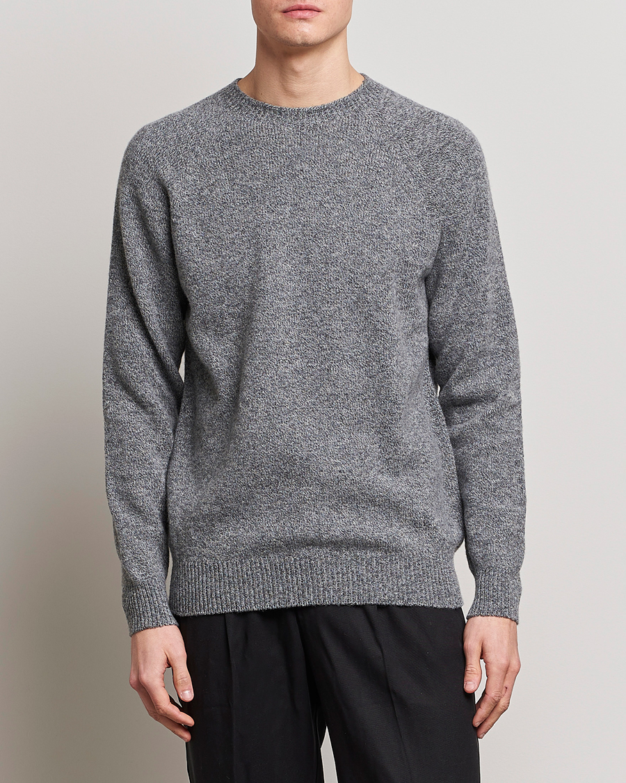 Herre | 30% udsalg | Sunspel | Lambswool Crew Neck Grey Melange