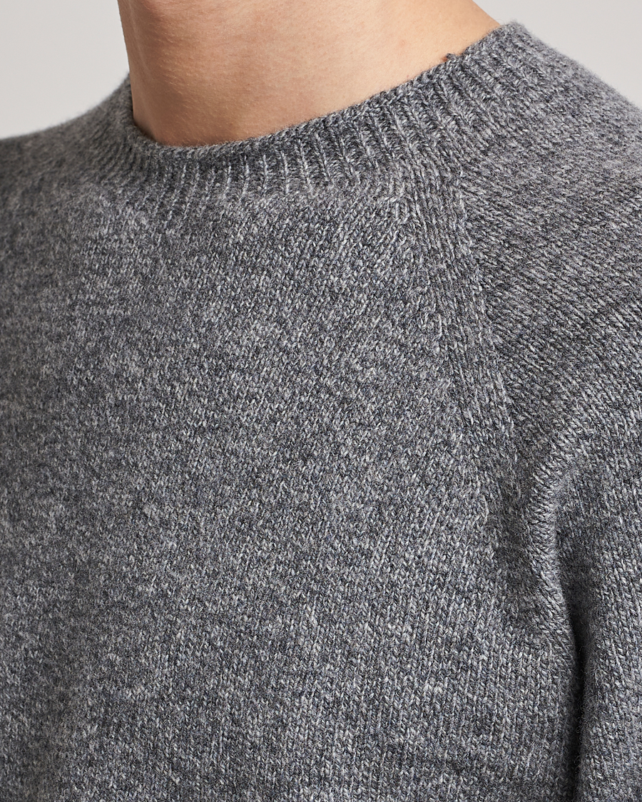 Herre | Trøjer | Sunspel | Lambswool Crew Neck Grey Melange