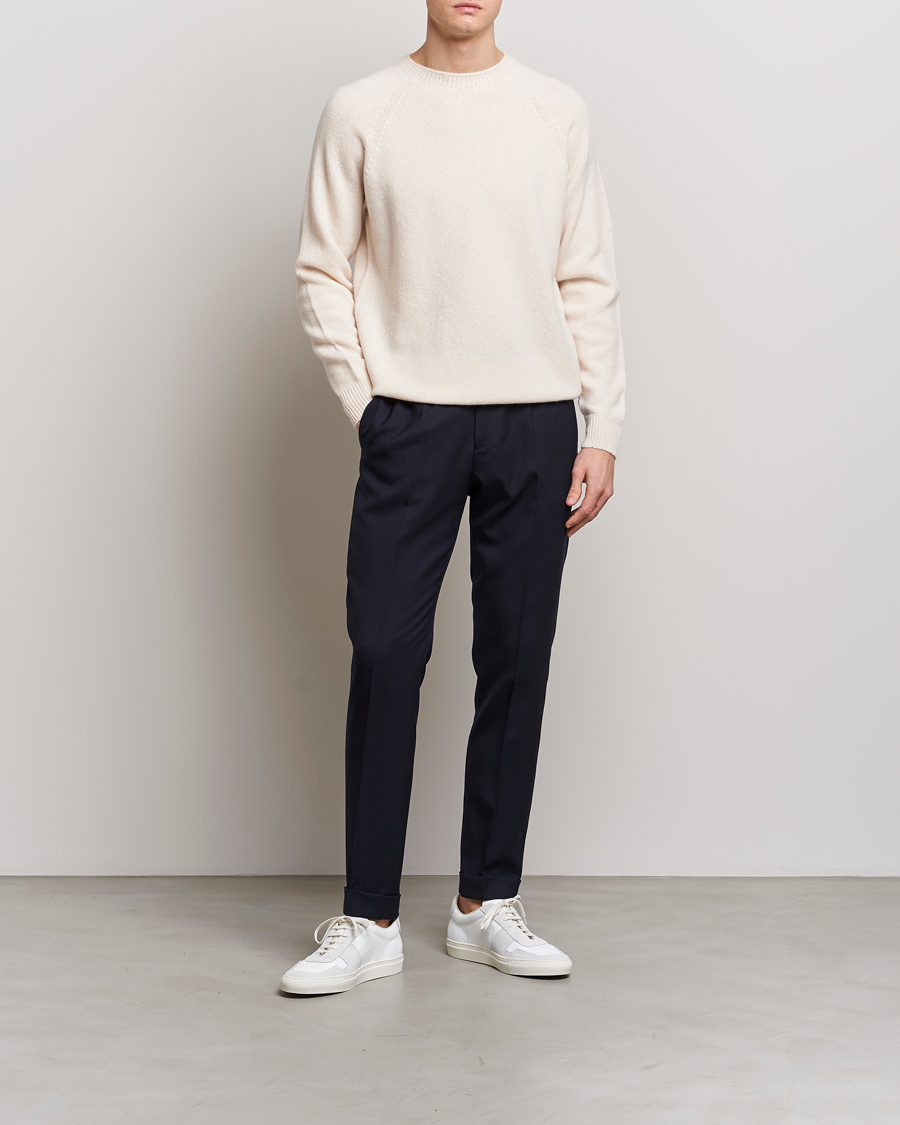 Herre | Trøjer | Sunspel | Lambswool Crew Neck Ecru