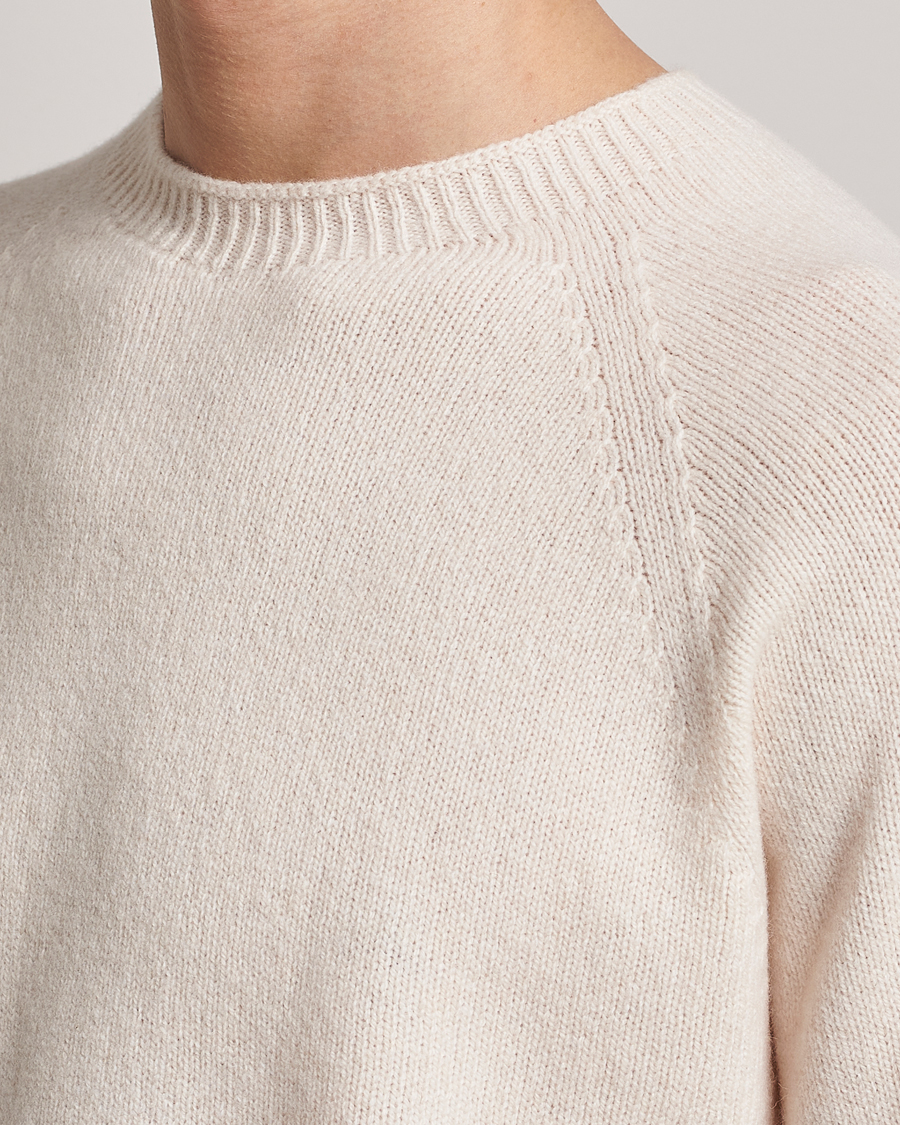 Herre | Trøjer | Sunspel | Lambswool Crew Neck Ecru