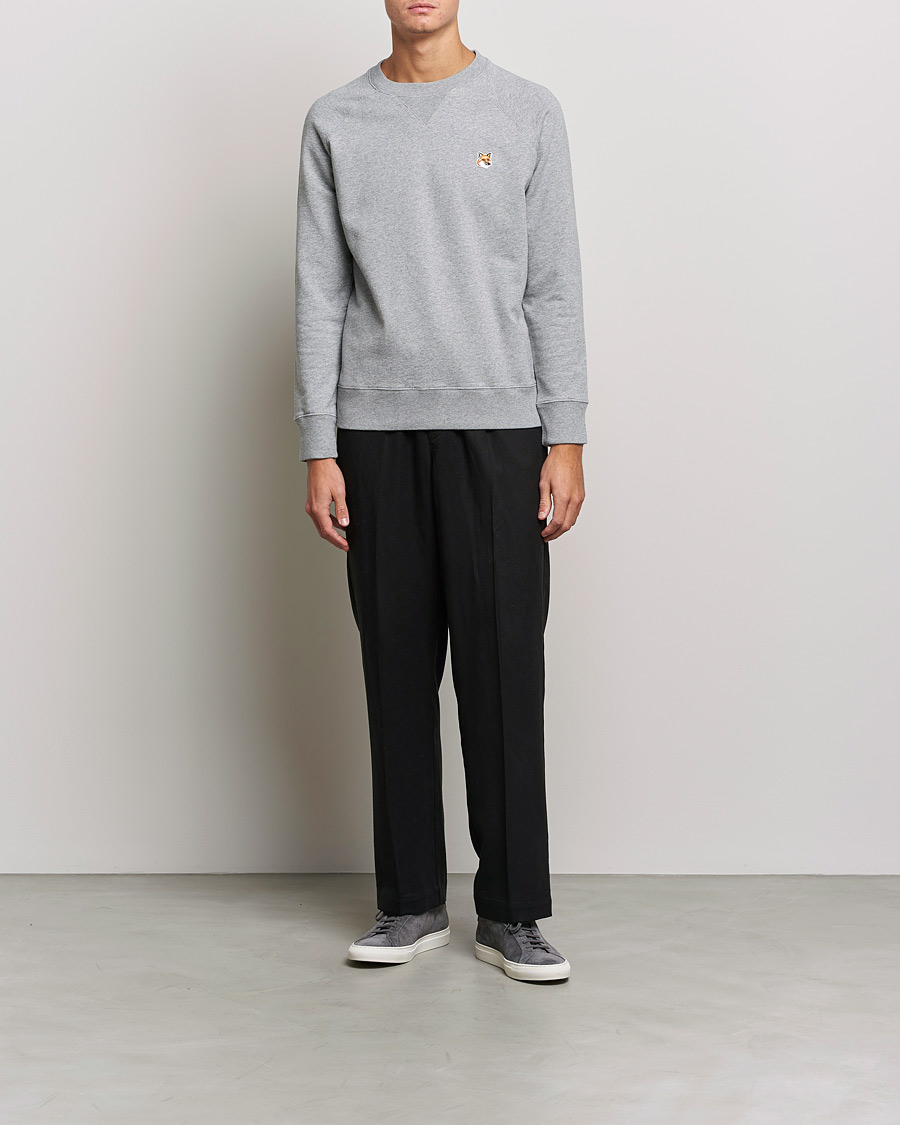 Herre | Grå sweatshirts | Maison Kitsuné | Fox Head Sweatshirt Grey Melange