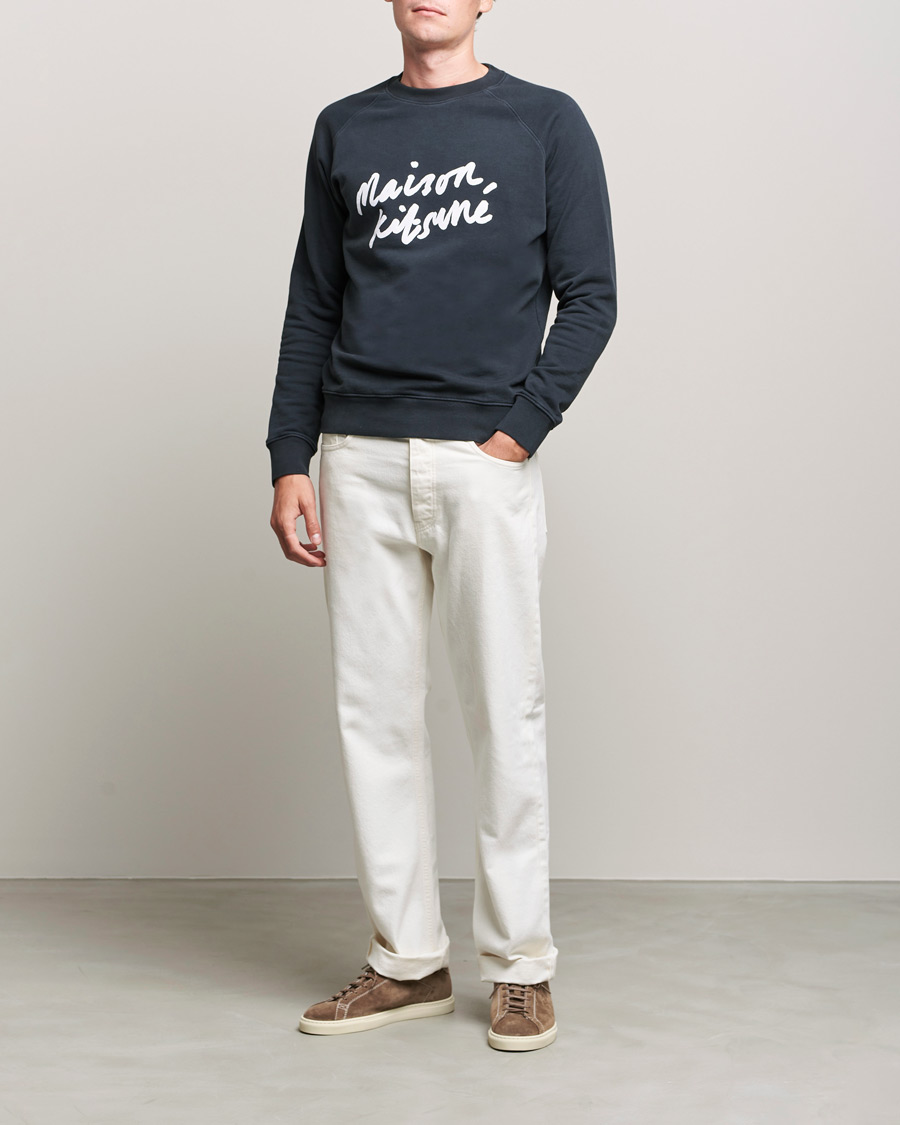 Herre | Grå sweatshirts | Maison Kitsuné | Handwriting Sweatshirt Anthracite