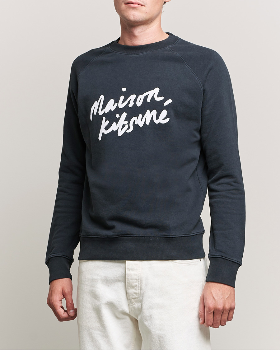 Herre | Grå sweatshirts | Maison Kitsuné | Handwriting Sweatshirt Anthracite