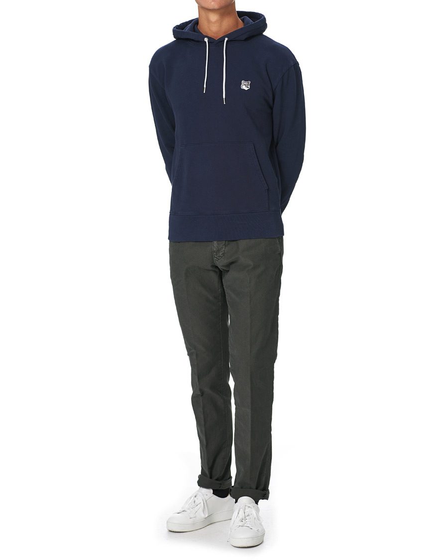 Herre | Trøjer | Maison Kitsuné | Grey Fox Head Hoodie Navy