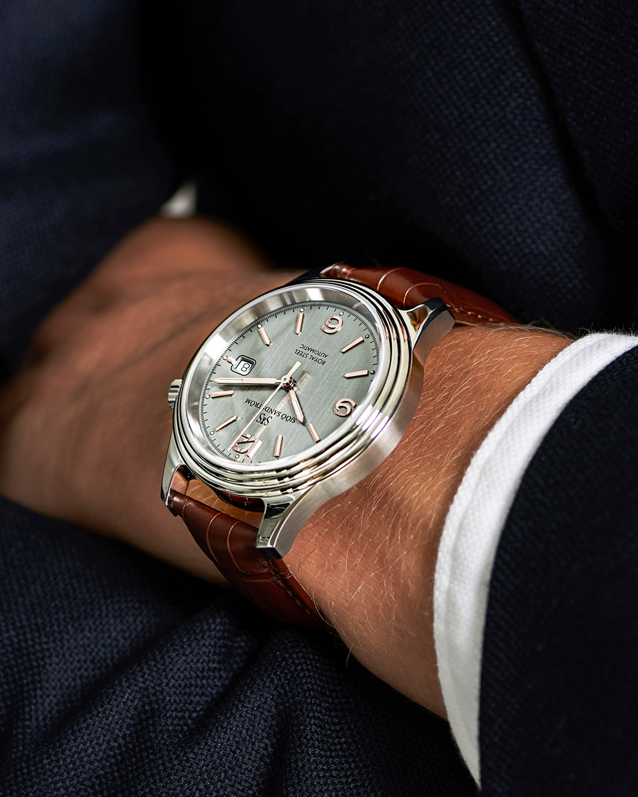 Herre | Sjöö Sandström Royal Steel Classic 41mm Grey and Brown Alligator | Sjöö Sandström | Royal Steel Classic 41mm Grey and Brown Alligator