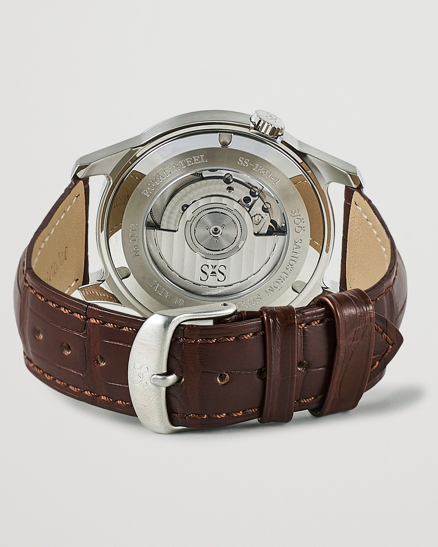 Herre | Sjöö Sandström Royal Steel Classic 41mm Grey and Brown Alligator | Sjöö Sandström | Royal Steel Classic 41mm Grey and Brown Alligator