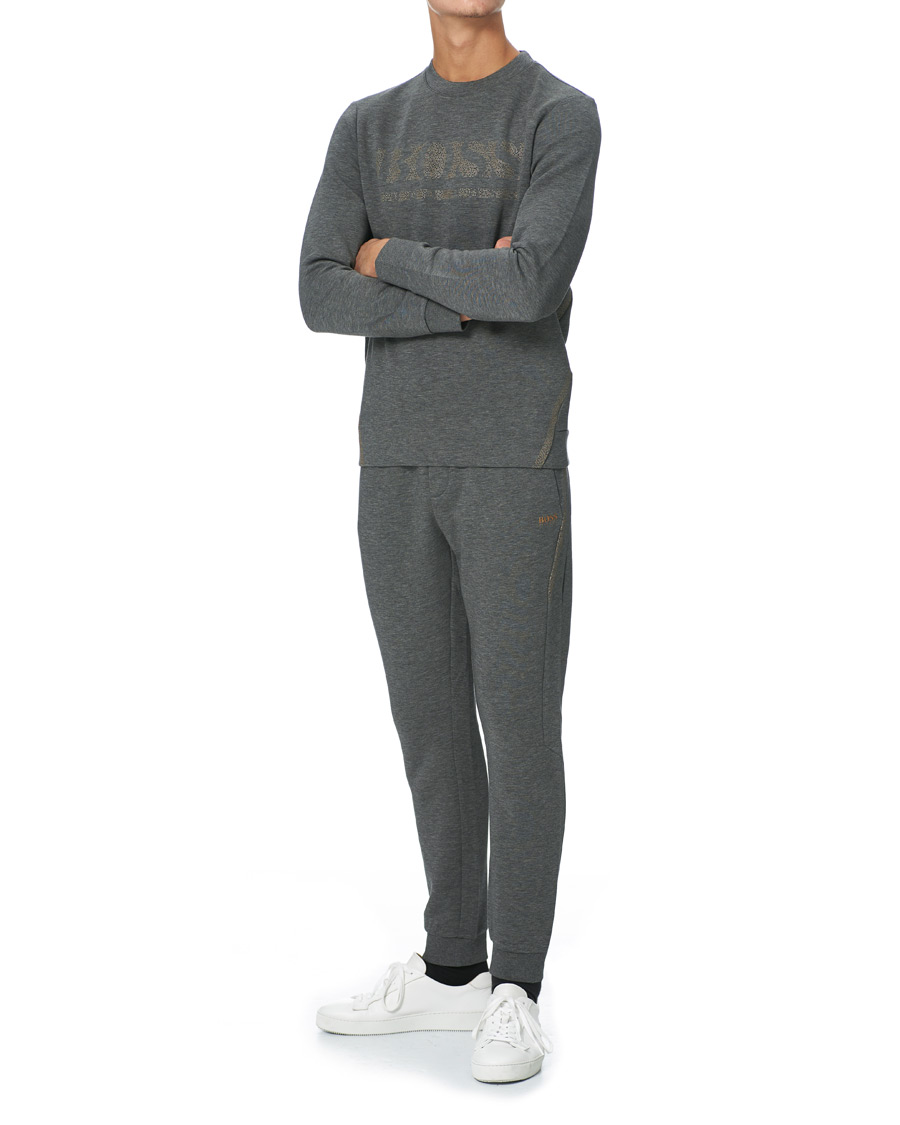 Herre | Trøjer | BOSS GREEN | BOSS Athleisure Salbo Iconic Crew Neck Sweatashirt Medium Grey