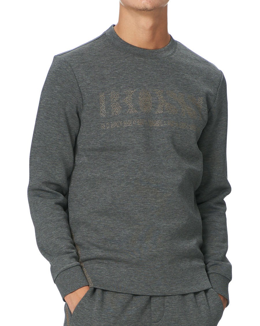 Herre | Trøjer | BOSS GREEN | BOSS Athleisure Salbo Iconic Crew Neck Sweatashirt Medium Grey