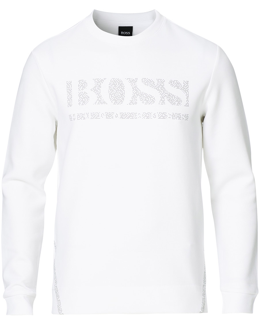 Herre | Trøjer | BOSS GREEN | BOSS Athleisure Salbo Iconic Crew Neck Sweatashirt White