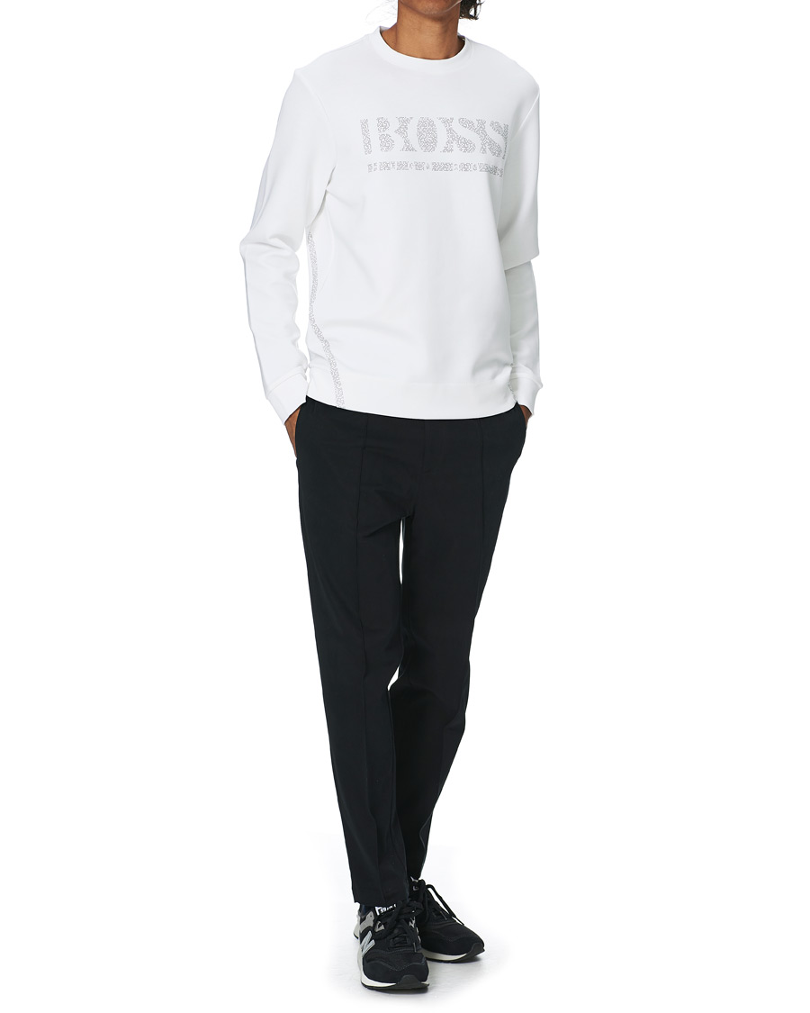 Herre | Trøjer | BOSS GREEN | BOSS Athleisure Salbo Iconic Crew Neck Sweatashirt White