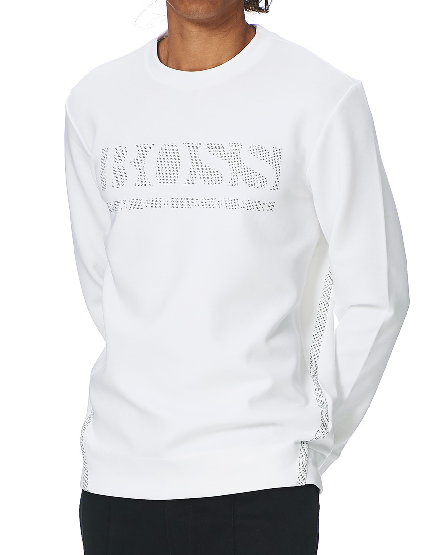 Herre | Trøjer | BOSS GREEN | BOSS Athleisure Salbo Iconic Crew Neck Sweatashirt White