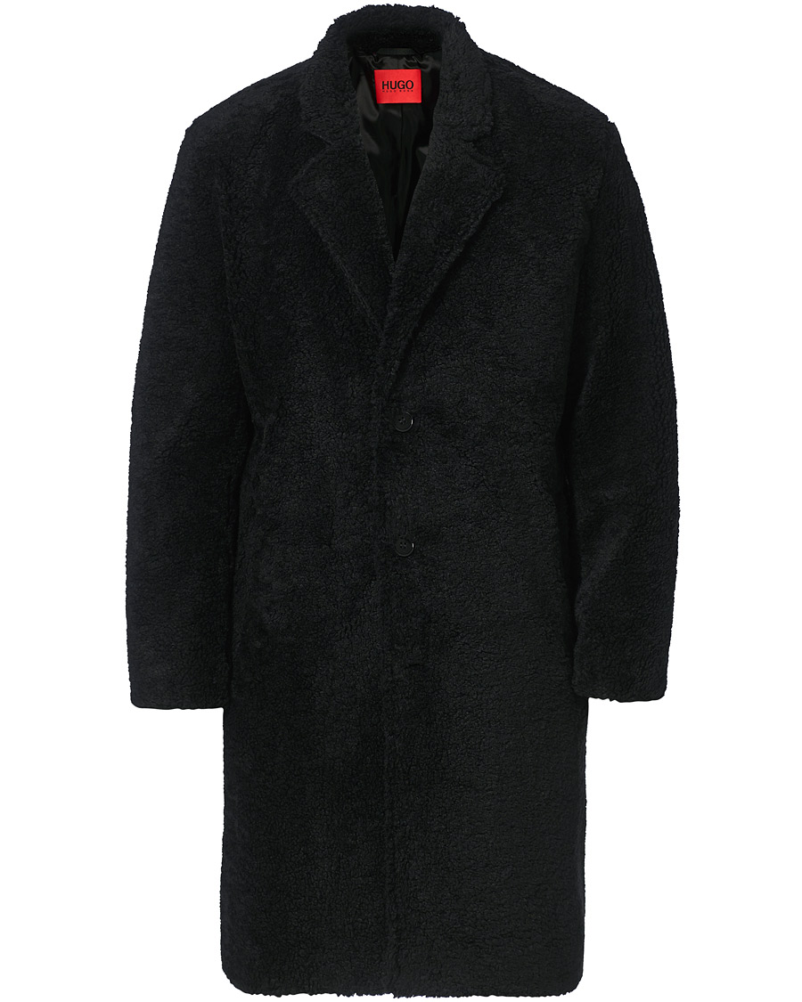 Herre | Jakker | HUGO | Merlon Fake Fur Coat Black