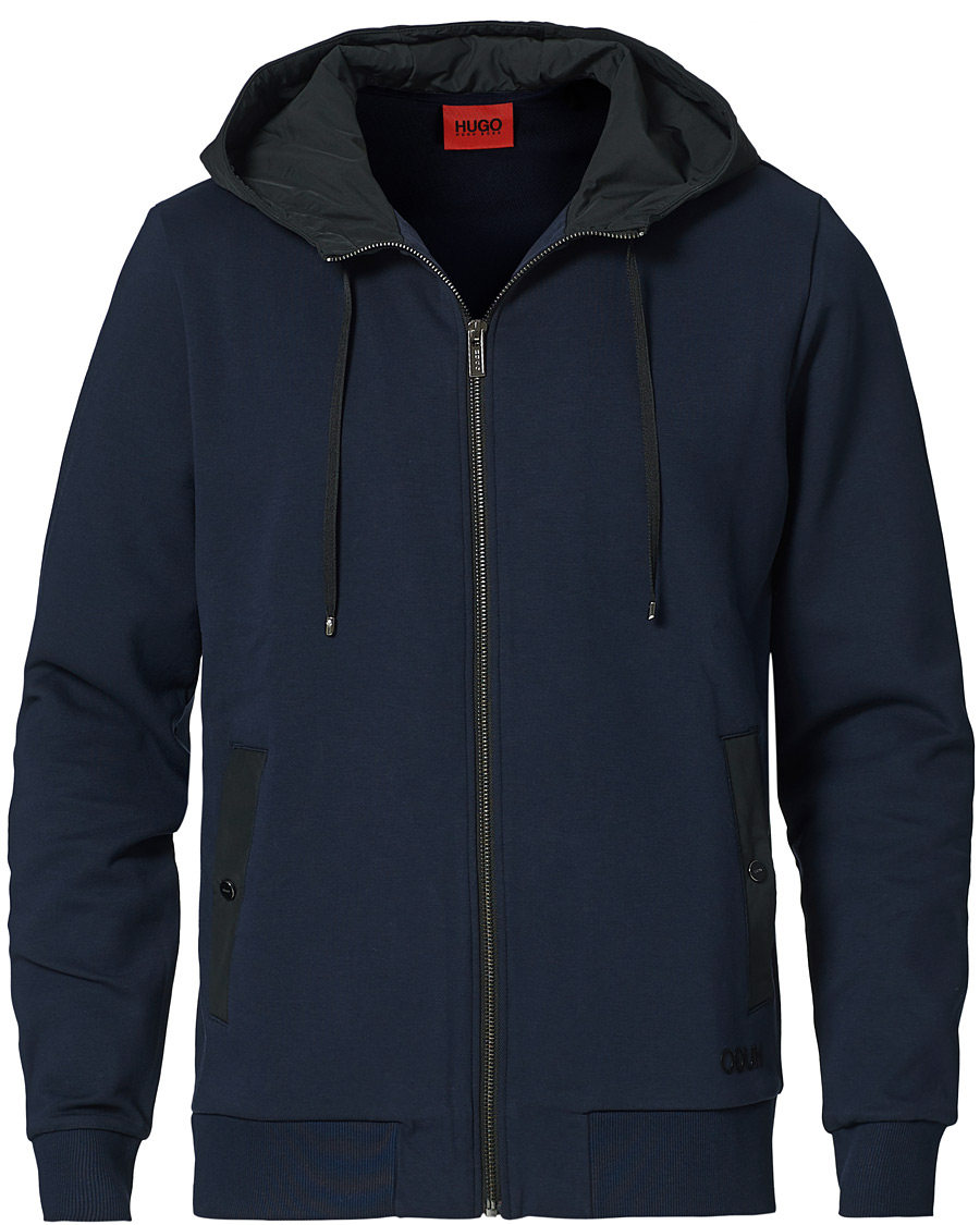 Herre | Trøjer | HUGO | Dintonic Shine Full Zip Hoodie Dark Blue