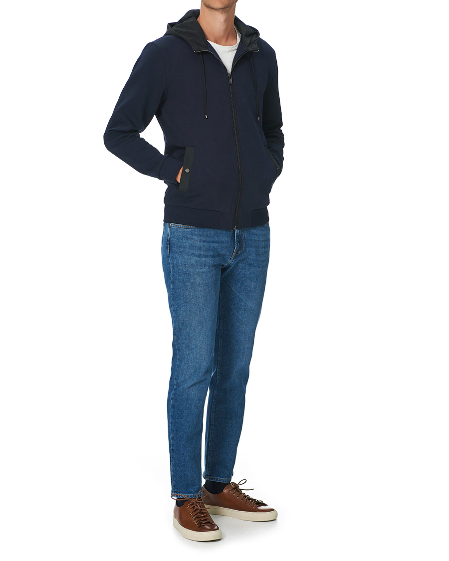 Herre | Trøjer | HUGO | Dintonic Shine Full Zip Hoodie Dark Blue