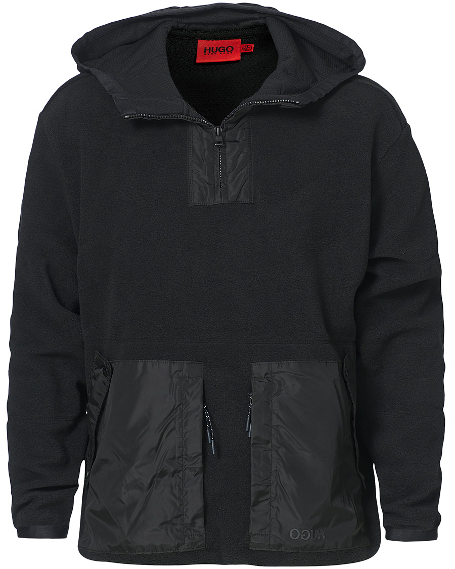 Herre | Trøjer | HUGO | Daymans Fleece Half Zip Sweater Black