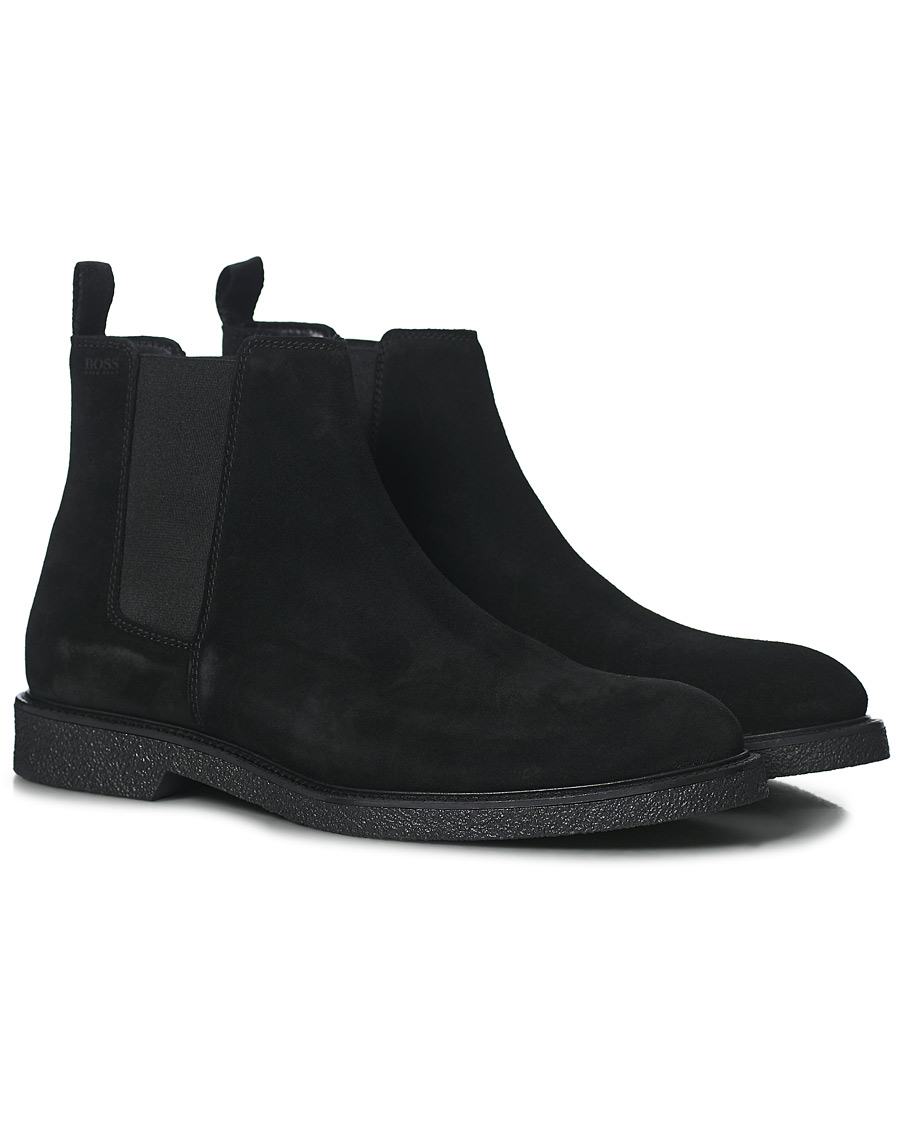 Herre | BOSS Tunley Suede Chelsea Boots Black | BOSS BLACK | BOSS Tunley Suede Chelsea Boots Black