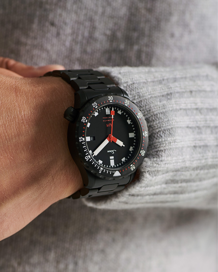 Herre | Fine watches | Sinn | U1 Black Hard Coating Diving Watch 44mm Black