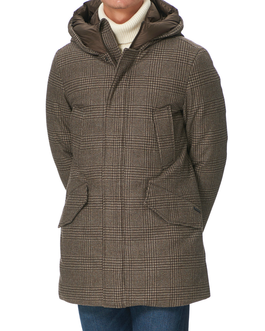 Herre | Jakker | Woolrich | Polar Luxury Eco Wool Parka Prince of Wales